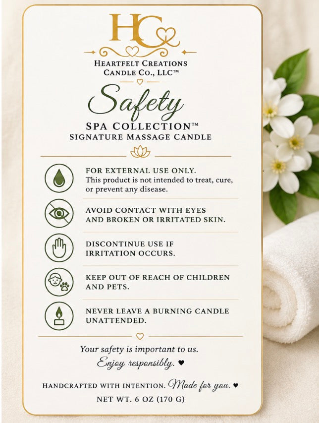 Spa Collection ~ Massage Lotion Candle
