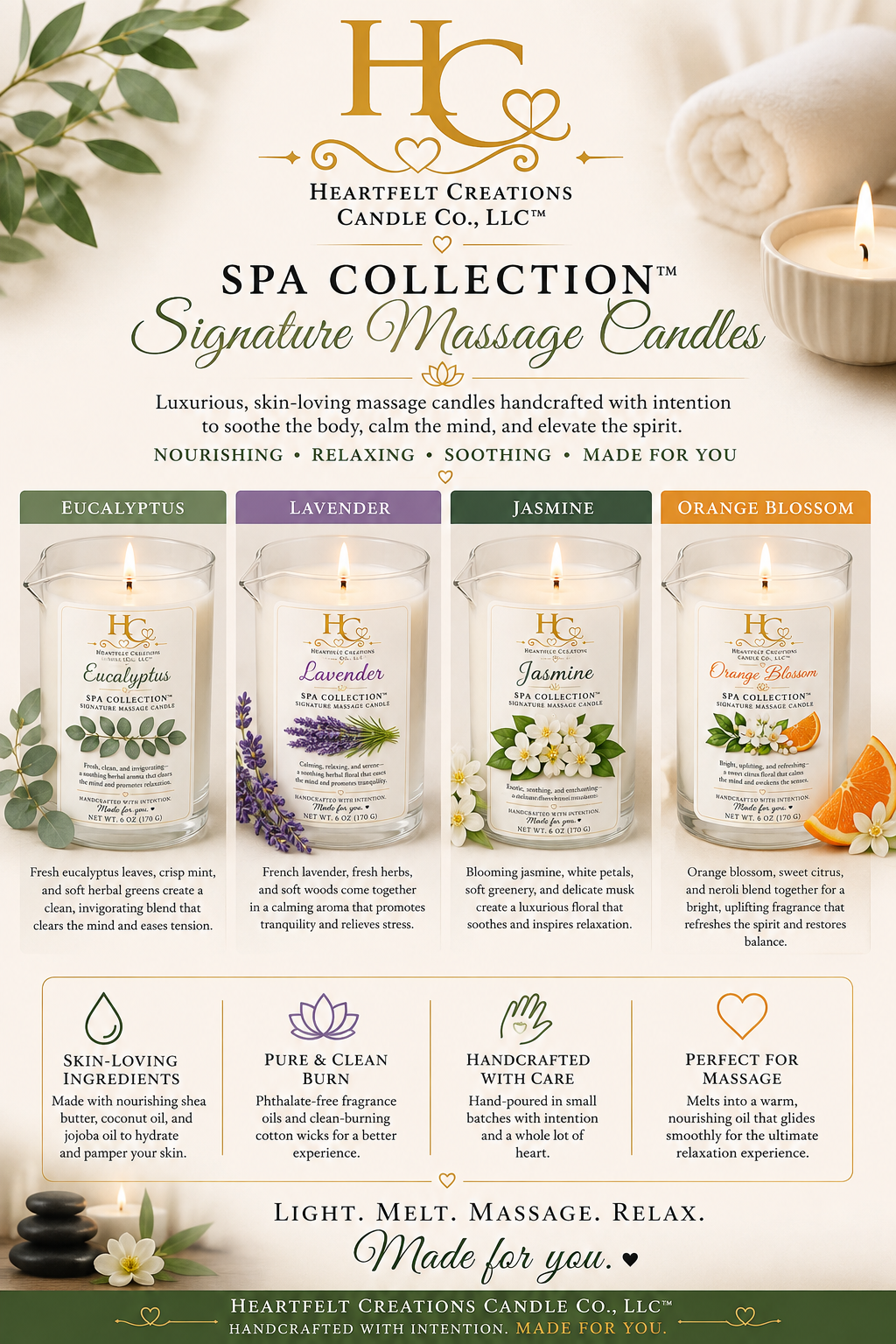 Spa Collection ~ Massage Lotion Candle