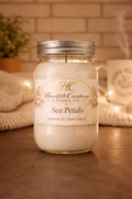 Sea Petals ~.                                    16 oz Candle                           Jasmine & Clean Cotton