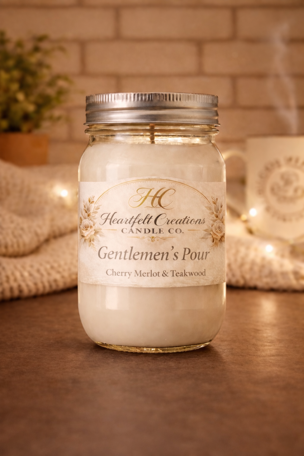 Gentlemen’s Pour                              16 oz Candle                               Cherry Merlot & Teakwood
