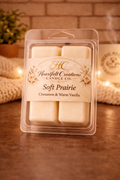 Soft Prairie                                         4 oz Wax Melt.                    Cinnamon & Warm Vanilla.