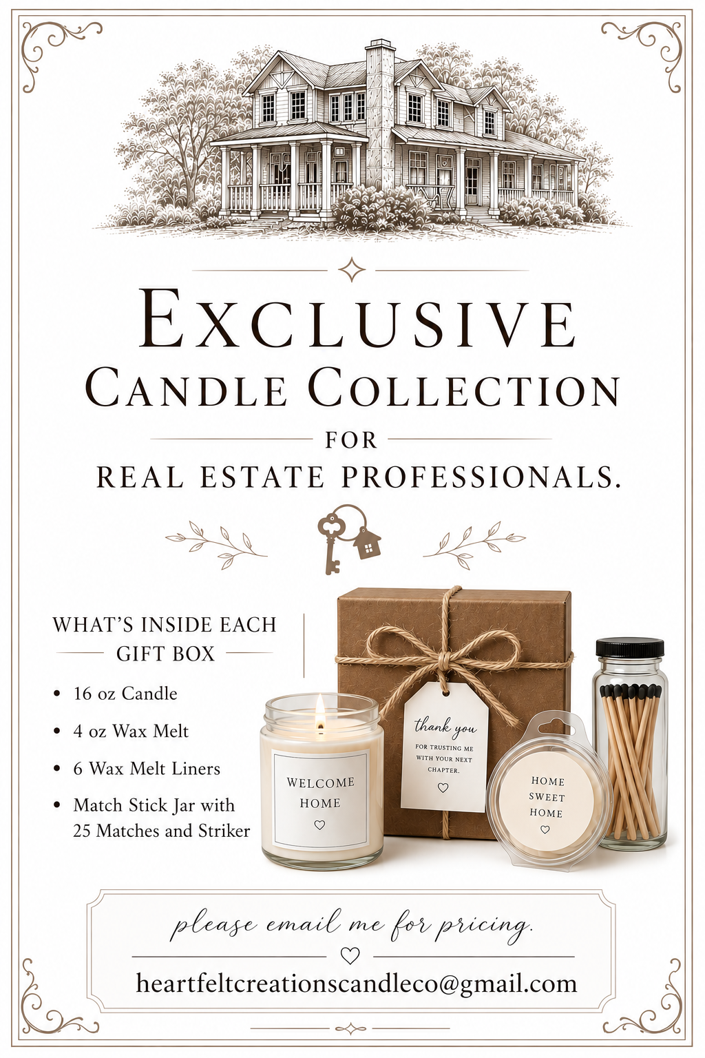 Welcome Home Collection -              Open Windows ~ (Each)                                16 oz Candle,  4oz Wax Melt, Match Stick Jar, Wax Melt Liners
